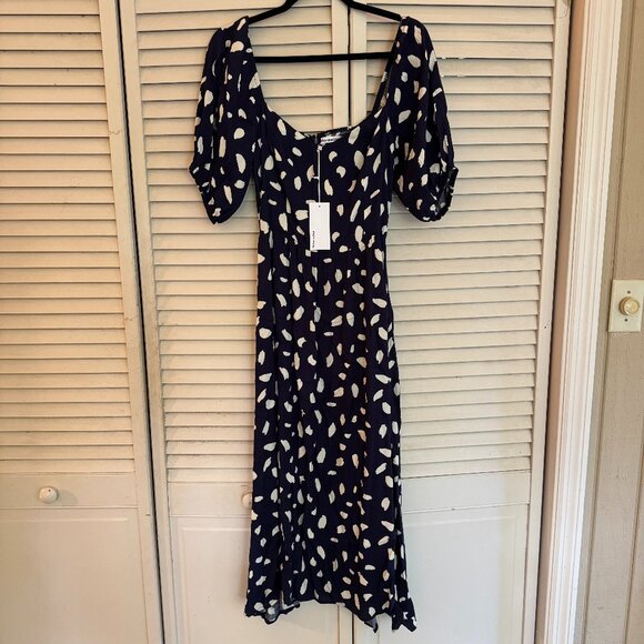 Reformation Zippy Midi Dress - Blue Splatter print - Picture 3 of 5